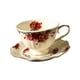 thumbnail image 5 of Taza de Café con Plato Taza Cappuccino Taza Latte Taza de Té Cerámica Romántica con Asa Antideslizante Adecuada para Cumpleaños Restaurantes Hogar, 5 of 9