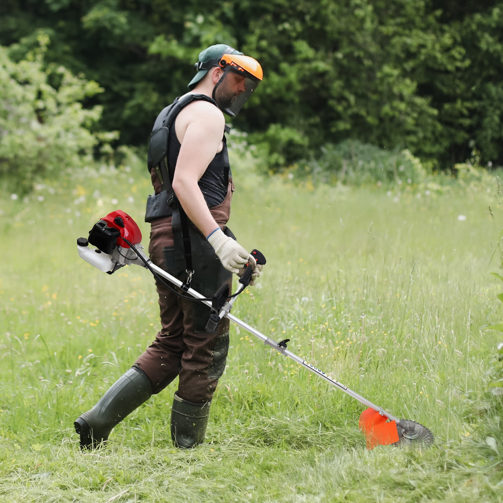 58CC Gas Powered String Trimmer, 4 in 1 Gas Weed Eater with 4 Detachable Heads, 1.75KW Gas Weed Trimmer