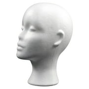 10.6-Inch Styrofoam Mannequin Head (1 Pack) - White Foam Wig Stand for Wigs, Hats, Masks, Hairpieces, Arts, Crafts, DIY Projects, Salon Display, and Travel Use-1 Pcs