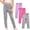 I-Purple + Hot Pink + Gray, variant on Hellosay Baby 3 Pack Leggings Cotton Elastic Waist Ruffle Hem Strecth Comfortable Solid Casual Dance Pants Size 1-9