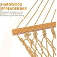 thumbnail image 2 of Double Rope Hammock, 2 Person Traditional Outdoor Hand Woven Cotton Rope Hammock with Spreader Bar, Chains, Tree Straps for Patio Yard - Max 450 Lbs, Tan, 2 of 5