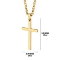 thumbnail image 4 of Men's Gold Cross Pendant & Wheat Chain Stainless Steel Necklace Set, 4 of 5