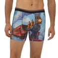 thumbnail image 2 of Xecao Cartoon Train Hot Air Balloon Print Boxer Briefs for Men's Stretch Moisture-Wicking Underwear, Mid-Rise Classics breathable fabric, 2 of 7