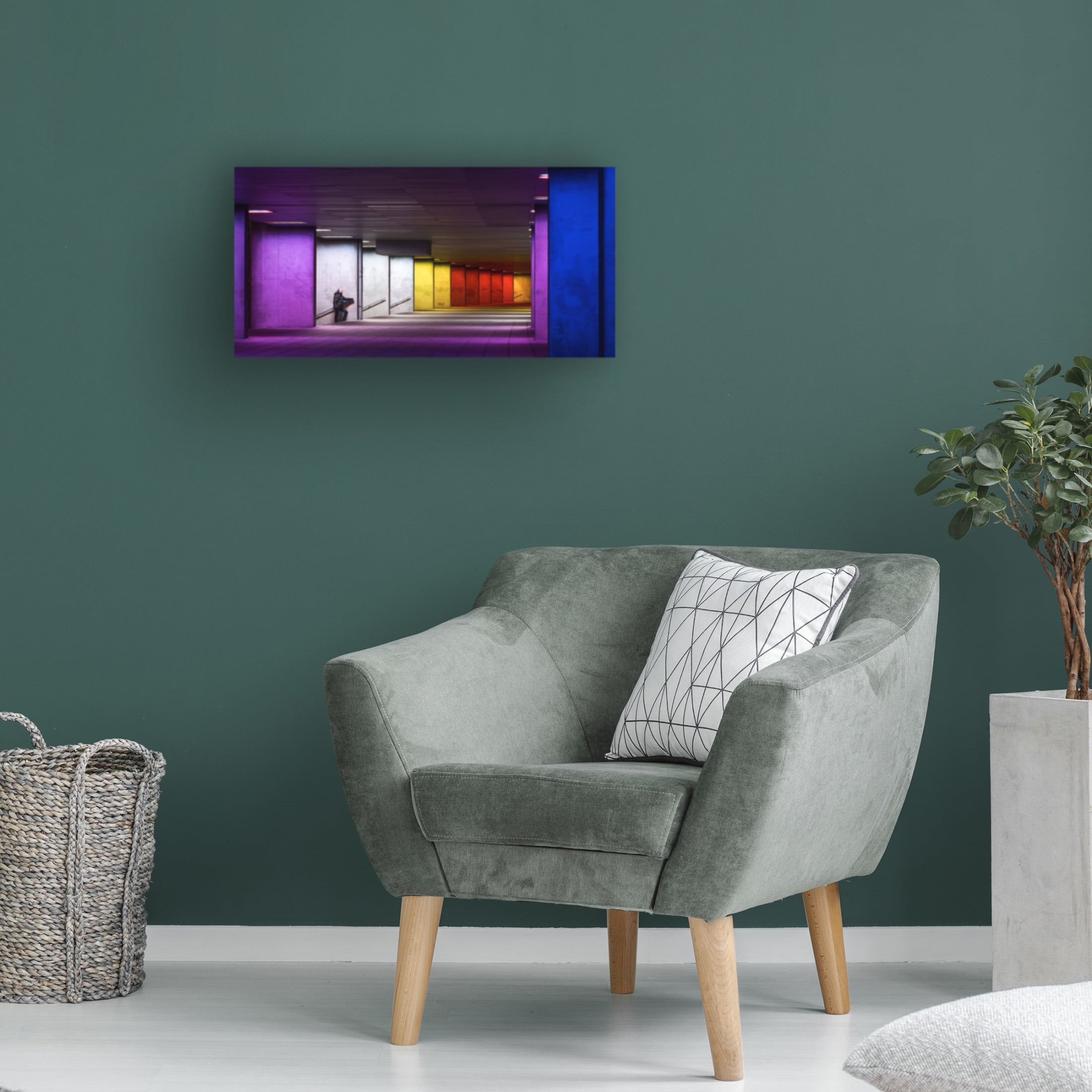 Canvas Wall Art - piXXelpark 'Rainbow' Wall Art for Living Room, Bedroom, or Office D?cor by Trademark Fine Art - 32 x 16 Inches