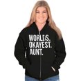 thumbnail image 3 of Worlds Okayest Aunt Niece Nephew Cute Zip Hoodie Sweatshirt Women Brisco Brands S, 3 of 5