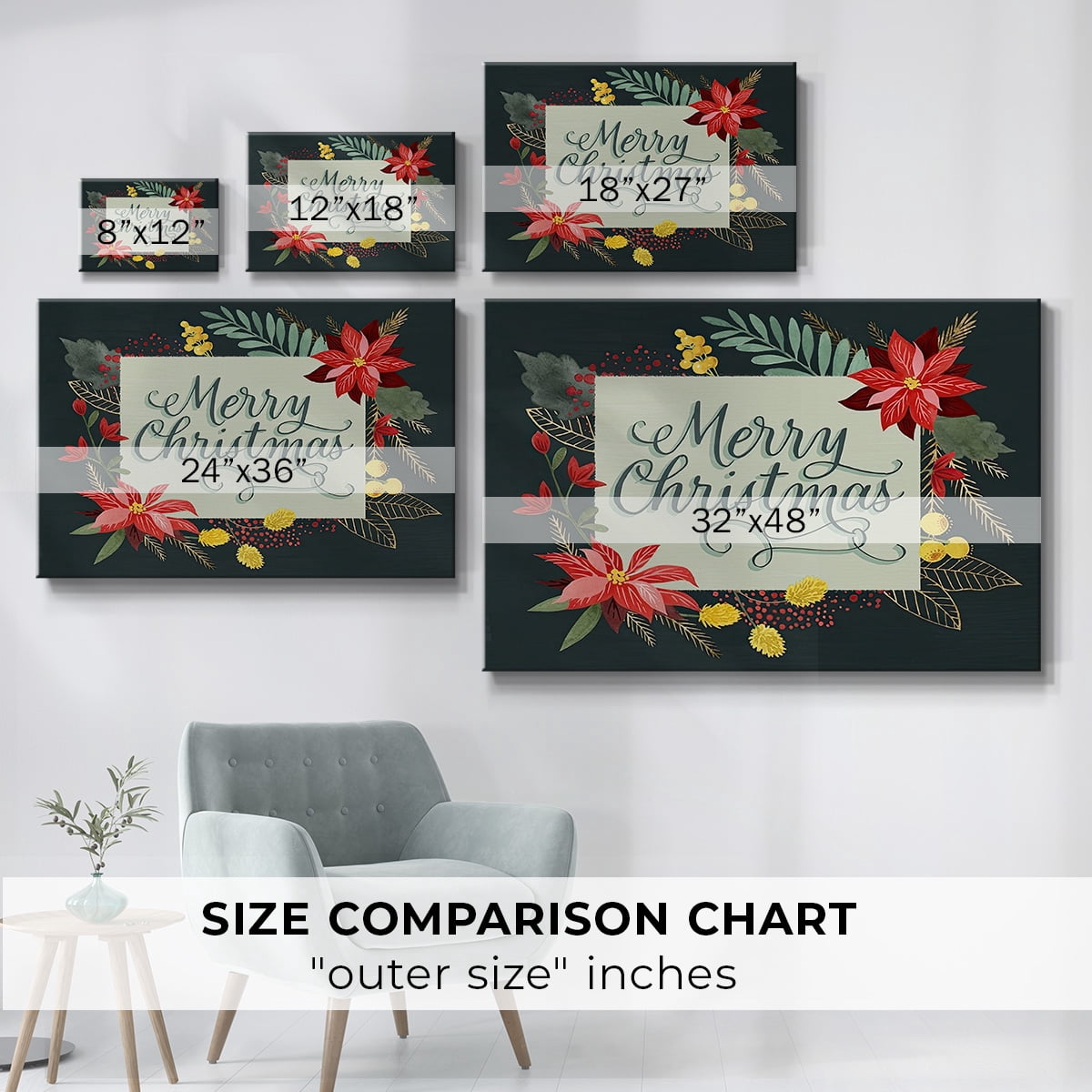Bright Christmas Night Collection A- Gallery Wrapped Canvas
