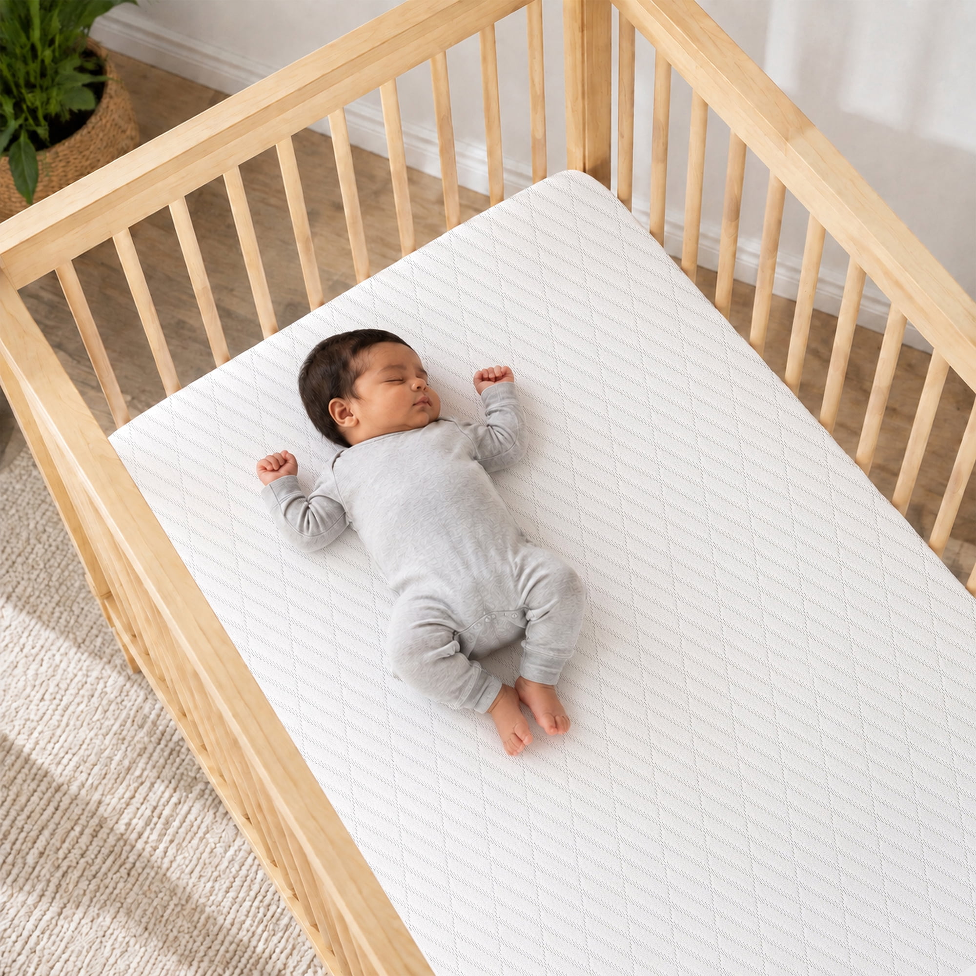 Dream On Me Baby Swan 5" Premium Full-Size Crib & Toddler Mattress, GREENGUARD Gold & BSA Certified, Water-Resistant, Machine Washable Cover