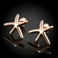 thumbnail image 4 of EOEMY Rose Gold Plated Earrings Star Fish Stud Aaa Zirconia Push Back Clasp L455-Default, 4 of 7