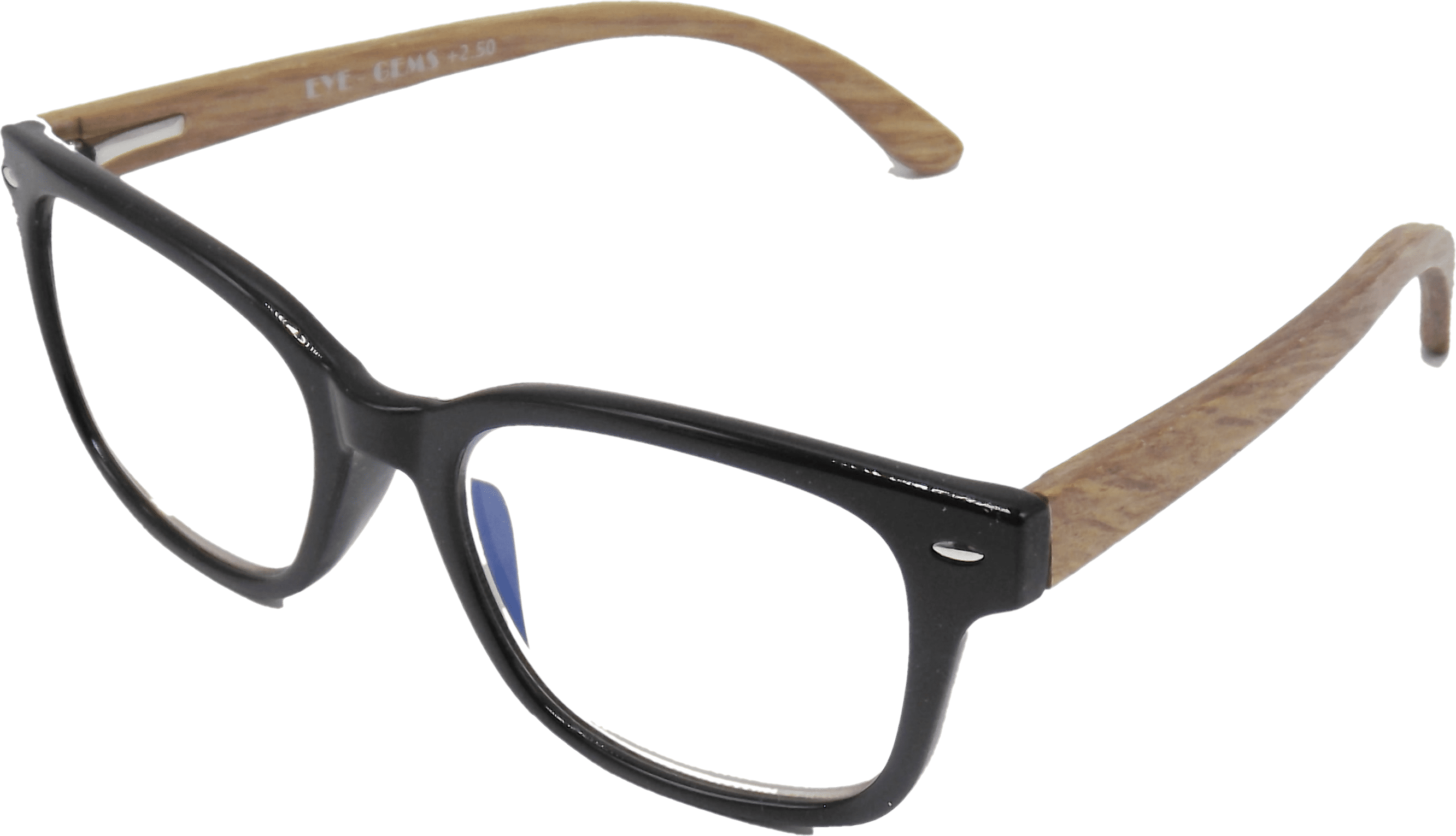 EYEGEMS  Blue Light Blocking Computer+1.50  Reading Glasses Eco Friendly Sustainable   DuMu Wood  Black 6211