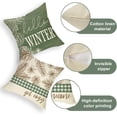thumbnail image 3 of Hello Winter Pine Cone Decorative Throw Pillow Covers 20x20 Set of 4, Let It Snow Pine Leaves Green Buffalo Plaid Check Cushion Case Decor,Get Cozy Farmhouse Christmas Holiday Home Decoration PC, 3 of 5