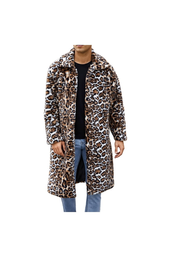 Coat for man Men's Mid-Length Jacket with Lapel Collar Winter Warm Overcoat Lined Coat Suit