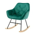 thumbnail image 3 of Comfortable Rocking Chair Accent Chair for Elderly and Adults, Home Rocking Accent Chair for Leisure Time, Modern Comfy Single Sofa Chair Rocker Armchair for Bedroom Living Room Office, Emerald, 3 of 7