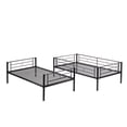 thumbnail image 6 of Harper & Bright Designs Twin Size Metal Bunk Bed with Trundle, Twin Over Twin Metal Bunk Bed Frame for Bedroom, Black, 6 of 7