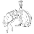 thumbnail image 1 of 18K White Gold Rodeo Horse Pendant - 35 mm, 1 of 2