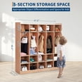 thumbnail image 2 of M optimized 5-Section Classroom Coat Locker, 20 Cubbies for Classrooms, Daycare Cubby with 4 Casters, 5 Hooks and 2 Storage Boxes, for Home, School, Kindergarten, 2 of 7