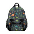 thumbnail image 3 of Dinosaur and Cactus Navy Blue Pattern Cute School Backpack Bag for School with Padded Back and Adjustable Shoulder Straps 15.25"x11.5"x5.25", 3 of 5