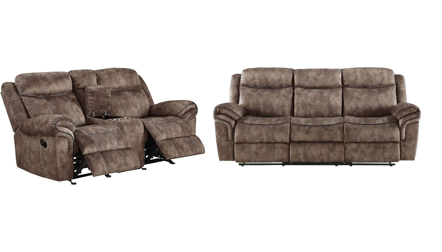 Contemporary Chocolate Velvet Sofa + Loveseat by Acme Zubaida 550202pcs