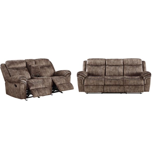 Contemporary Chocolate Velvet Sofa + Loveseat by Acme Zubaida 550202pcs