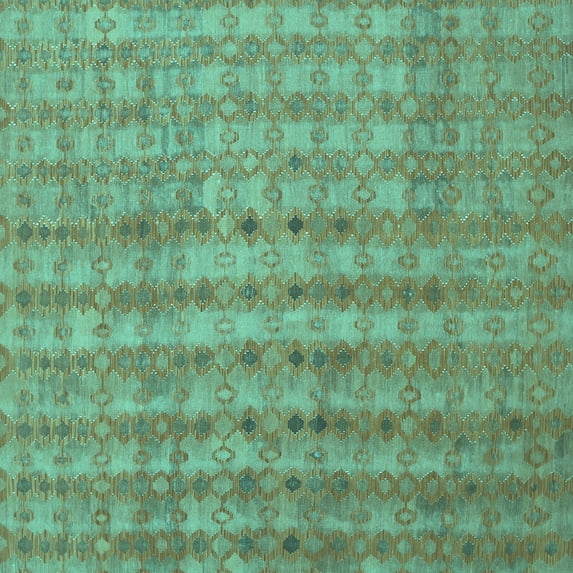 Ahgly Company Indoor Square Abstract Turquoise Blue Contemporary Area Rugs, 6' Square