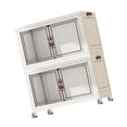 thumbnail image 3 of Abbracc Foldable Storage Cabinet Fashion Portable for Farmhouse Drawing Room Kitchen White 2 Layers 75 cm, 3 of 9
