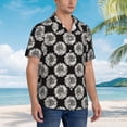 thumbnail image 5 of Haiem White Sunflowers Printed Hawaiian Shirt for Men - Men’s Casual Beach Summer Shirts - Stretch Fabric with Modern Fit-3X-Large, 5 of 9