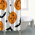 thumbnail image 4 of Halloween Pumpkins Bats and Stars Shower Curtain 72"x72" ,Bathroom Decorative Shower Curtains Set with 12 Hooks,Modern Waterproof Washable Shower Curtain, 4 of 6