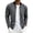 Dark Gray, variant on Casual Long Sleeve Jacket for Men Solid Color Zipper Round Neck Outwear Lightweight Stretch Cuff Fashion Coat with Pockets