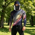 thumbnail image 4 of Yaoyar Sun Protection Hoodie for Men Fashion Graphic Shirt with Mask Long Sleeve Breathable Shirts Slim Fit Tops 2026, 4 of 5