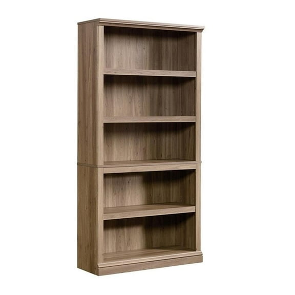 Scranton & Co 5-Shelf Transitional Engineered Wood Bookcase in Salt Oak