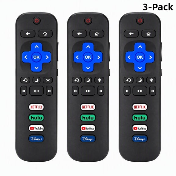 3-Pack Replacement Remote Control for Roku TV, Compatible with TCL/Hisense/Onn/Sharp Roku TVs (Not for Roku Stick)