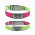 thumbnail image 2 of EpicBand Duo Medical Alert ID Bracelet for Kids, Teens , Adults. Reversible, Custom Engraved. Free Shipping - Green / Pink, 2 of 7
