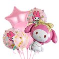 thumbnail image 1 of Lindo juego de vajilla para fiesta de cumpleaños de Sanrio, pancarta, adorno desechable para pastel, bandera colgante, globos de Hello Kitty, decoración de cumpleaños, 1 of 2