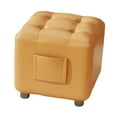 thumbnail image 2 of jifeng Small Foot Stool Ottoman Step Stool Footstool for Bedroom Living Room Indoor Orange, 2 of 9