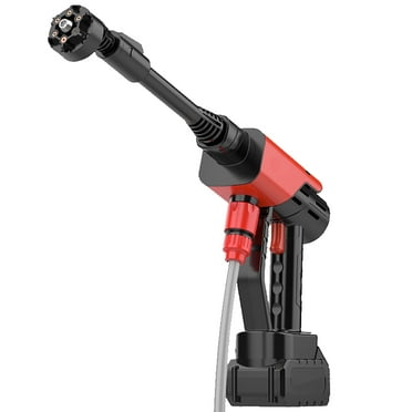 Pecham Cordless Pressure Washer, 21V Cordless Power Washer with 6-in-1 Adjustable Nozzle, Portable Water Gun with 32.8ft Water Pipe for Floor Cleaning, Washing Cars, Watering