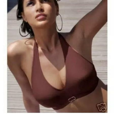 Panache MOCHA Halter Illusion Bikini Swim Top  US 36D  UK 36D