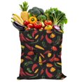 thumbnail image 1 of Sac Fourre-Tout en Toile Piments Mignon Motif Légumes Rouges Épicés Illustration Peinture Esthétique Kawaii Dessin Animé Réutilisable Écologique Léger Pliable, 1 of 6