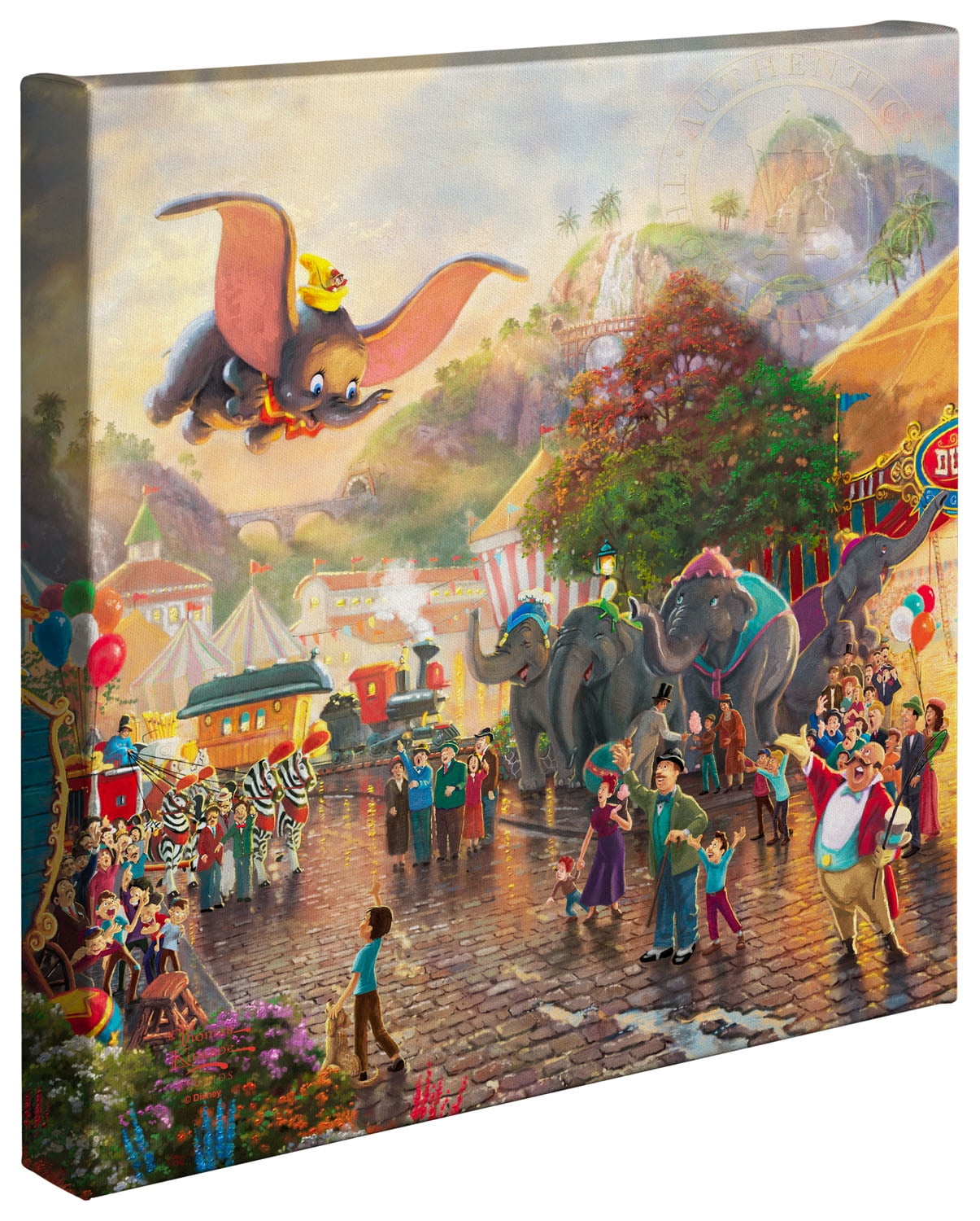 Thomas Kinkade Pinocchio 14 x 14 Gallery Wrapped Canvas Disney Wrap 