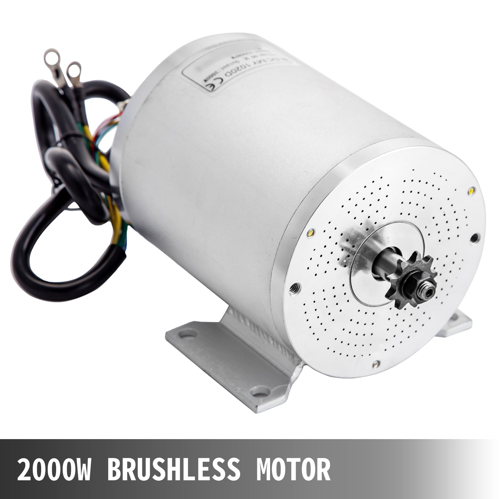 VEVOR 48V 2000W Brushless Motor Kit with Controller Grip Key and 3 Speed Shifter 