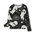 thumbnail image 4 of Odeerbi Toddler Girls Fall Winter Basic Layering T-Shirt Halloween Basic Tees 3-14 Years Kids Long Sleeve Shirt Halloween Pullover Base Layer Shirts Toddler Clothes Black, 4 of 6
