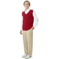 thumbnail image 6 of Classroom School Uniforms Adult V-Neck Sweater Vest 56914, L, Red, 6 of 7