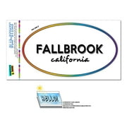 Fallbrook, CA - California - Rainbow - City State - Oval Laminated Sticker