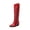 RED, variant on Womens Knee High Boots Cowboy Cowgirl Pull On Embroidered Western Boots