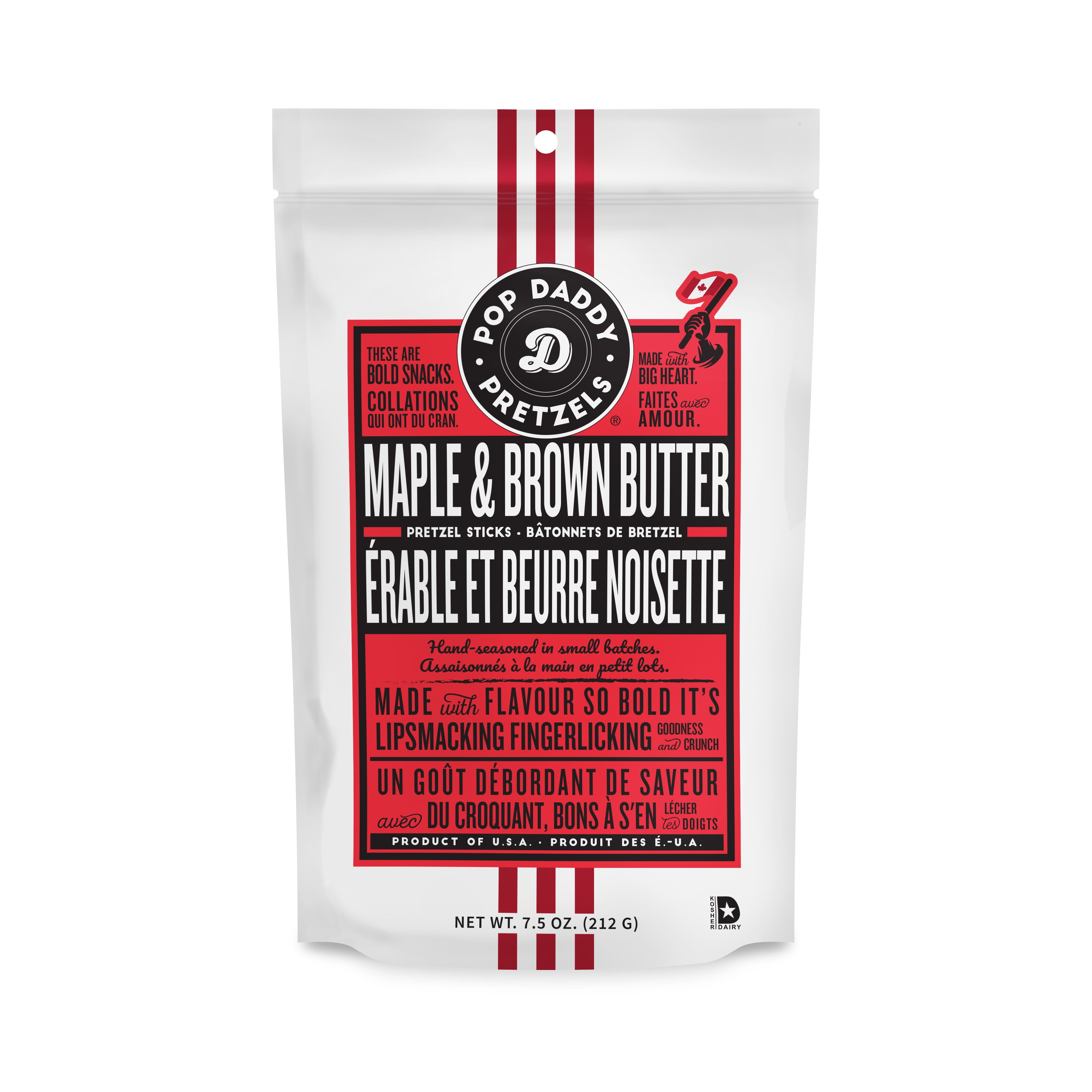 (4 pack) Pop Daddy Pretzels Maple & Brown Butter Pretzel Sticks 7.5 oz