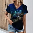 thumbnail image 1 of Fiudx Tops para Mujer Top Informal de Primavera y Verano de Manga Corta con Cuello En V para Mujer, 1 of 4