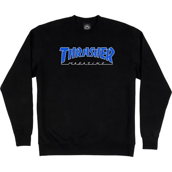Thrasher Outlined Crew Sweatshirt Extra Large Black/Blue