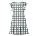 thumbnail image 5 of Avrntaa Cute Ruffle Sleeve Girls Summer Dress Casual Crewneck Swing A-Line Midi Dress for Age 5 to 14, 5 of 8