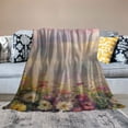 thumbnail image 2 of Orinice Flowers Sky Impressionism Warm Lightweight Blanket Soft Fleece Blankets All Seasons Decor Cow Gifts Blanket 50x60in, 2 of 6