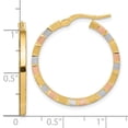thumbnail image 2 of FJC Finejewelers 14 kt Yellow Gold with White and Rose Rhodium Polished and Satin Hoop Earrings 27 x 26 mm, 2 of 6