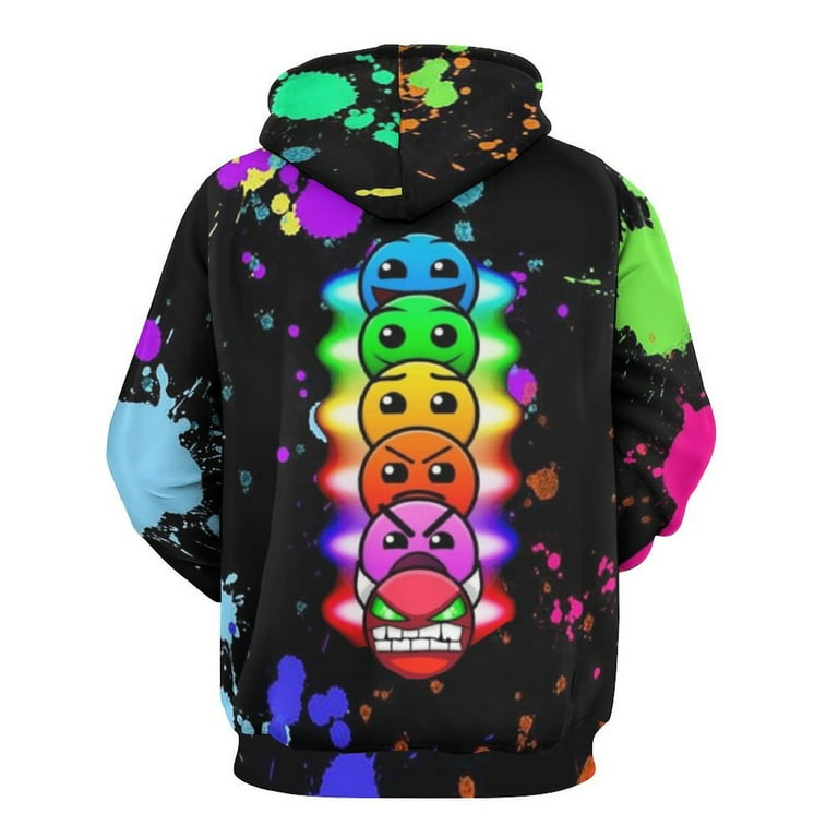 Funny Geometry Dash Adult Sweater Pullover Hoodie 3D Printed Loose