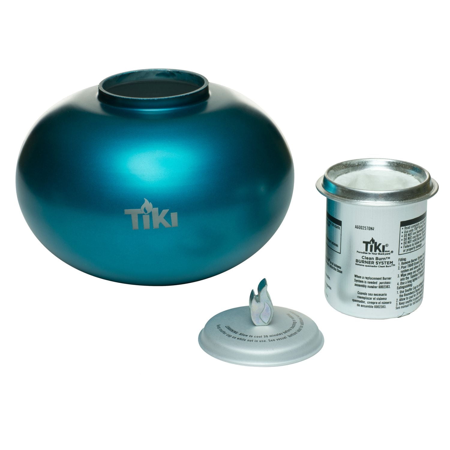 Cheminée de table Clean Burn de TIKI en forme de perle de la mer en verre